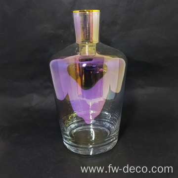 wholesale colored plating glass decanter with stopper